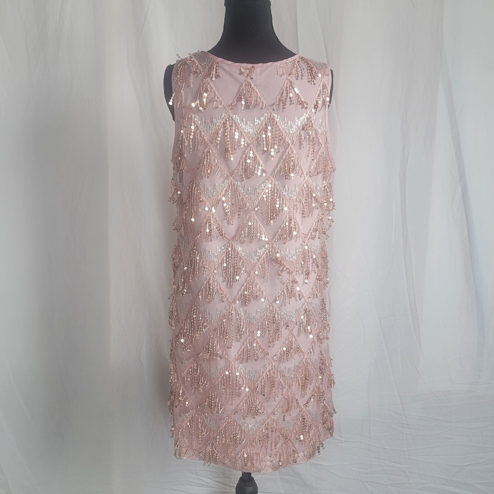 SHEIN Pink Sequin Midi Dress